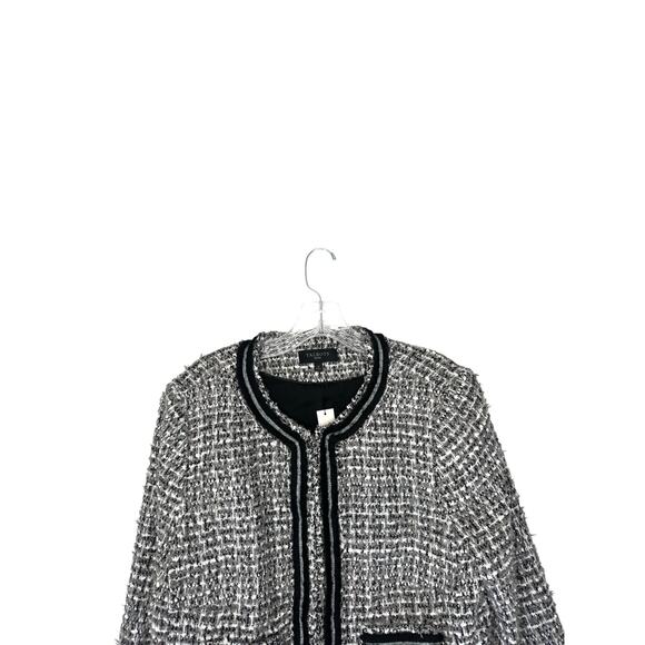 Talbots Petite Blazer Gray Black Metallic Tweed Twee Office Work Career Size 18P - Picture 10 of 13